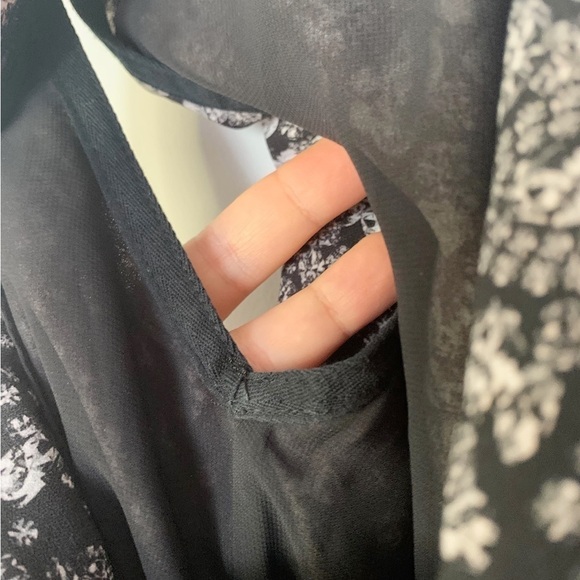 ARTIZIA Wilfred Sabine Diamond Print Drop Waist Mini Black Dress Size XXS - Picture 10 of 13